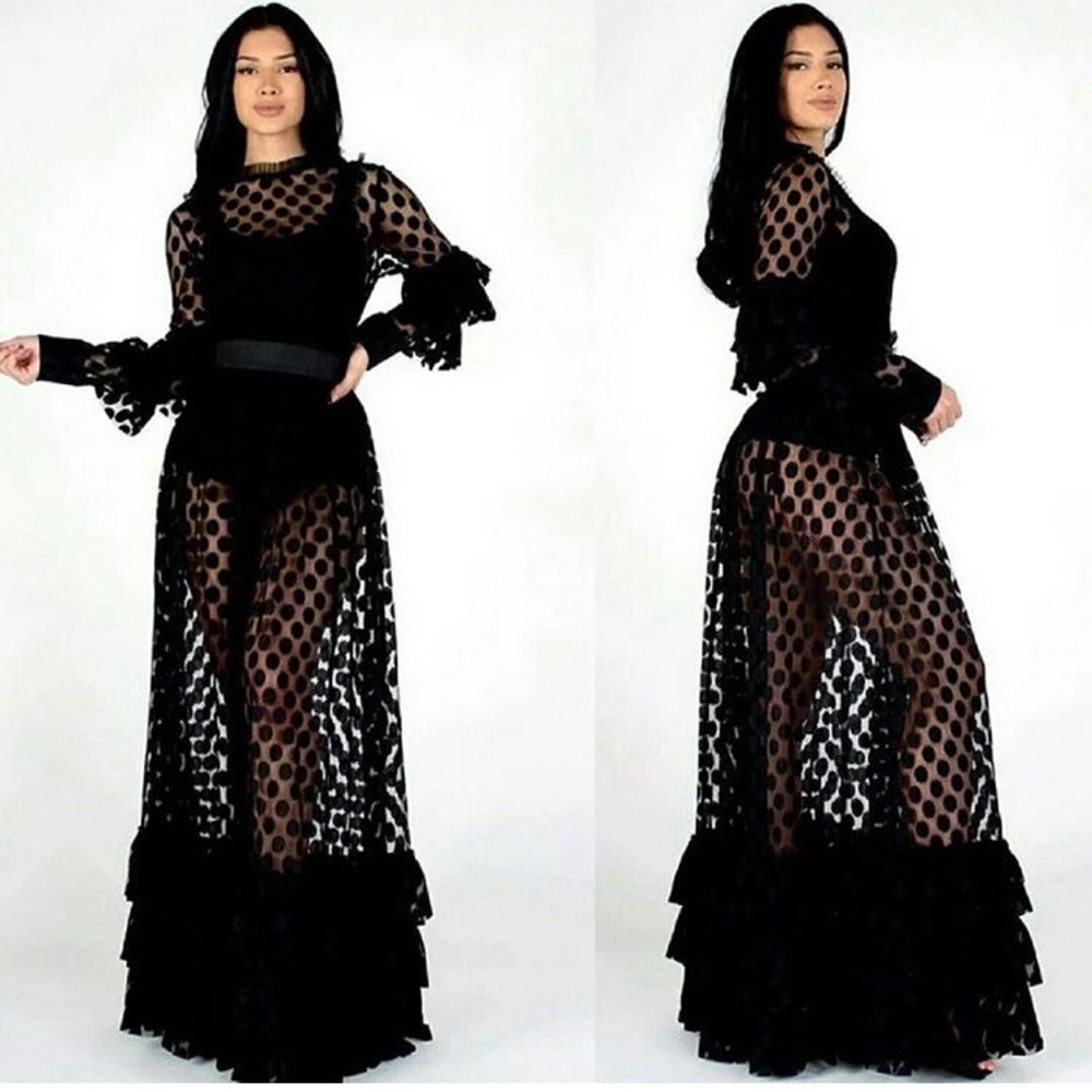 See Me Sheer/Lace Maxi Dress - Picture 3 of 7